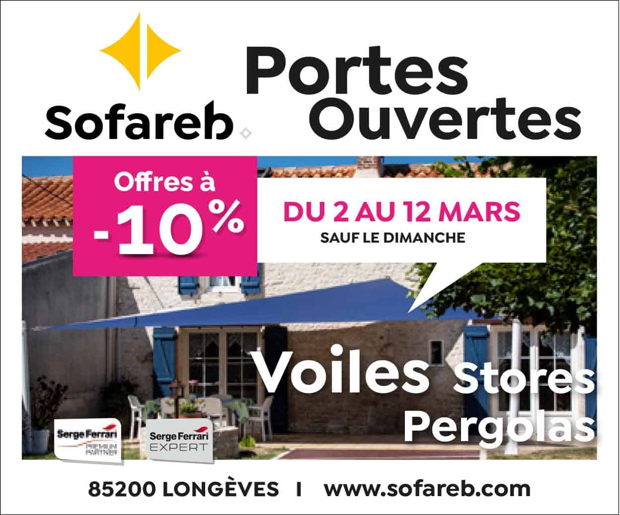 Affiche pour les journées portes ouvertes Sofareb du 2 au 12 mars