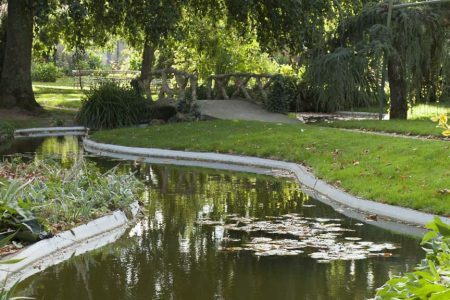 Bassin d'agrément extérieur dans un parc public